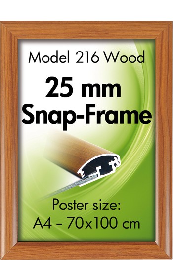 Klapprahmen 25 mm Alu Snap Frame Holz Look 216