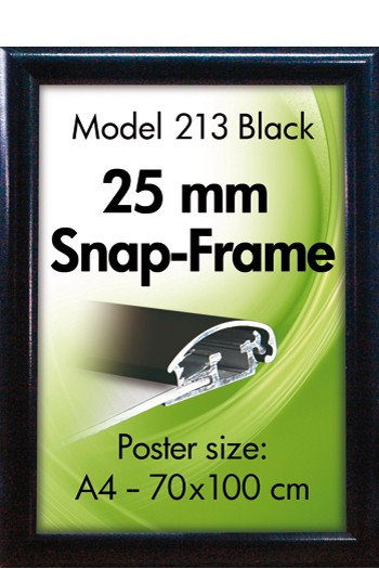 Klapprahmen 25 mm Alu Snap Frame Schwarz 213