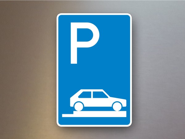 Parkplatzschilder Parken auf Gehwegen ganz quer zur Fahrtrichtung rechts 315-85