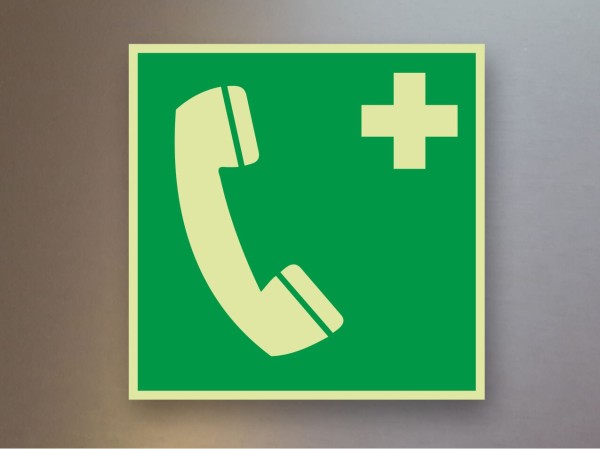 Rettungszeichen Notruftelefon E004 PVC