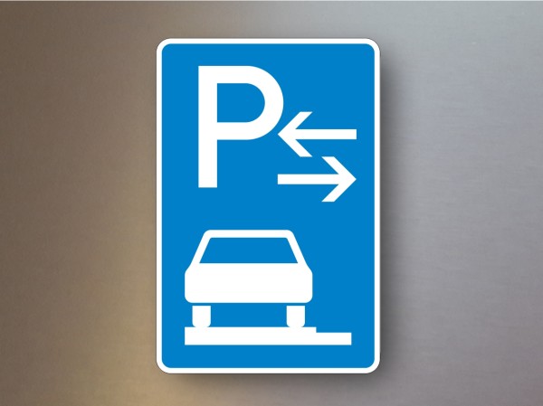 Parkplatzschilder Parken auf Gehwegen ganz in Fahrtrichtung links Mitte 315-63