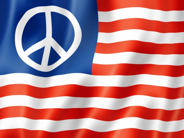 Aufkleber USA Flagge Frieden Logo