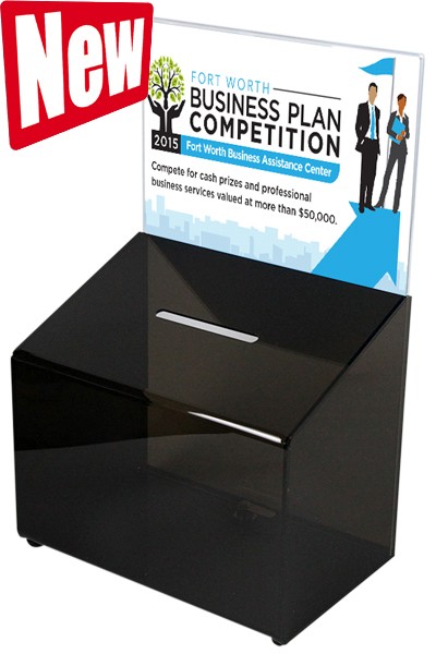 Sammelbox, Stimmzettelbox mit Infohalter Schwarz viele Größen 1202