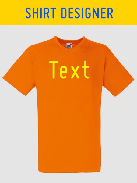 T-Shirt V-Neck Basic Herren - mit Designer nur Text drucken
