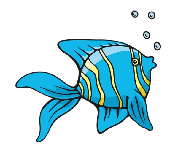TIERE Fisch blau Wandtattoo