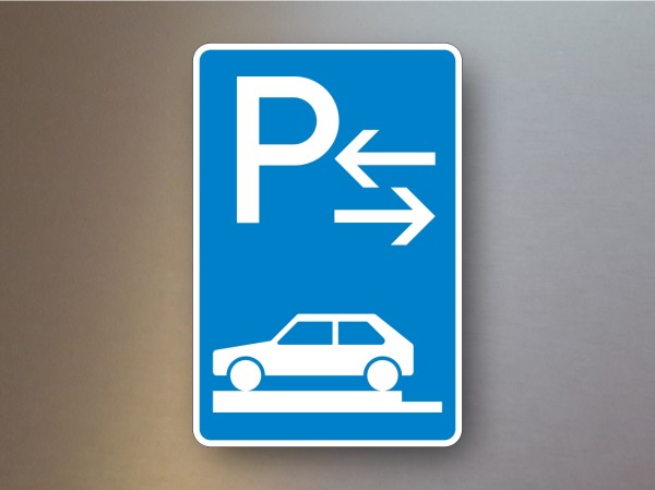 Parkplatzschilder Parken auf Gehwegen ganz quer zur Fahrtrichtung links Mitte 315-83