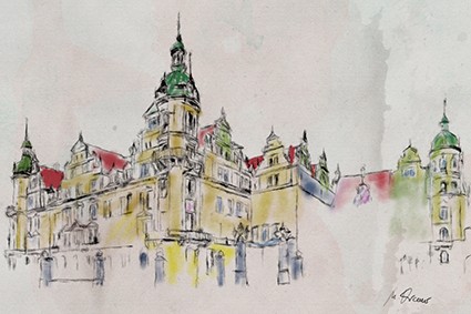 Schloss Dresden Kunstdruck B01