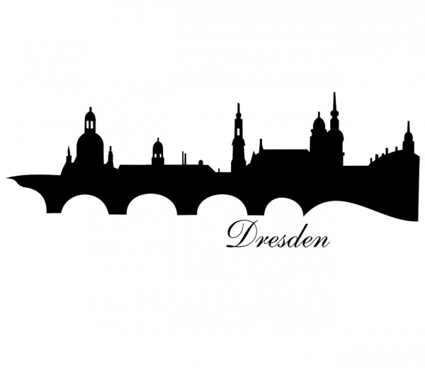 STADT Dresden Silhouette Altstadt als Wandtattoo 0004