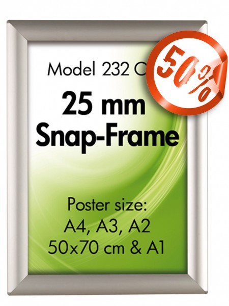 Klapprahmen 25mm über 50% RABATT Alu silber Snap Frame Bilderrahmen 232