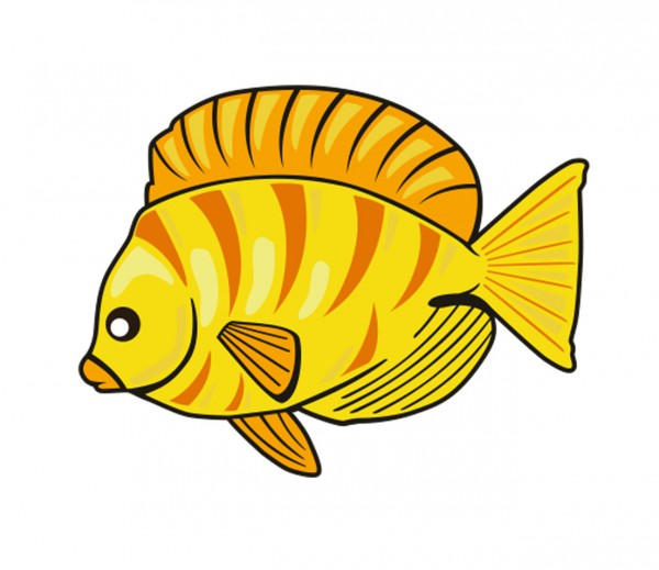 TIERE Fisch gelb Wandtattoo