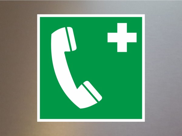 Rettungszeichen Notruftelefon E004 weiß