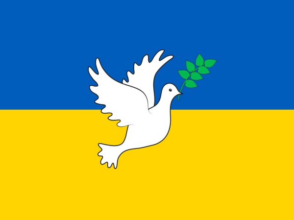 Aufkleber Ukraine Friedenstaube