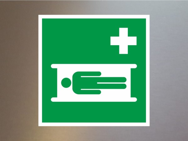 Rettungszeichen Krankentrage E013 weiß
