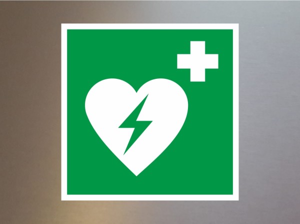 Rettungszeichen Defibrilator E010 weiß
