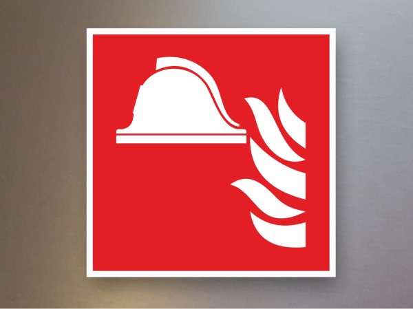 Brandschutzzeichen Brandmelder weiß F005 PVC