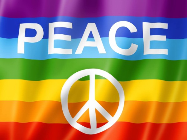 Aufkleber Friedensfahne Regenbogen Peace Logo