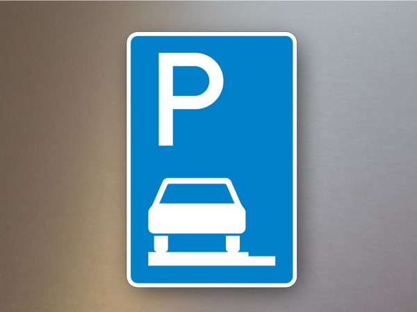 Parkplatzschilder Parken auf Gehwegen ganz in Fahrtrichtung links 315-60
