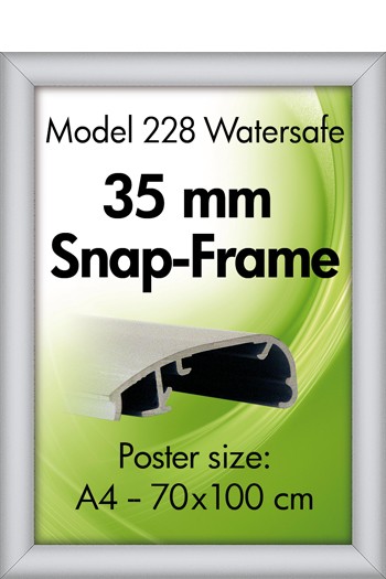 Klapprahmen 35mm Alu silber Snap Frame Aussen wasserdicht 228